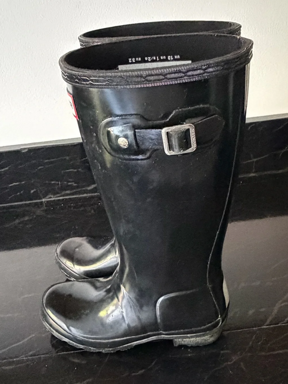 Hunter big kids original gloss rain boot